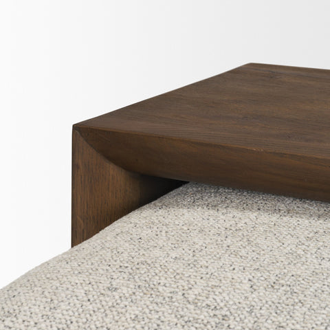 Trayden Gray Fabric w/ Brown Slider Top Coffee Table