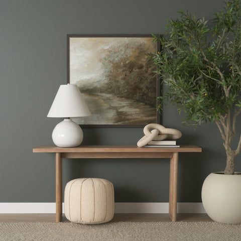 Sachi Beige w/ Stitching Pouf