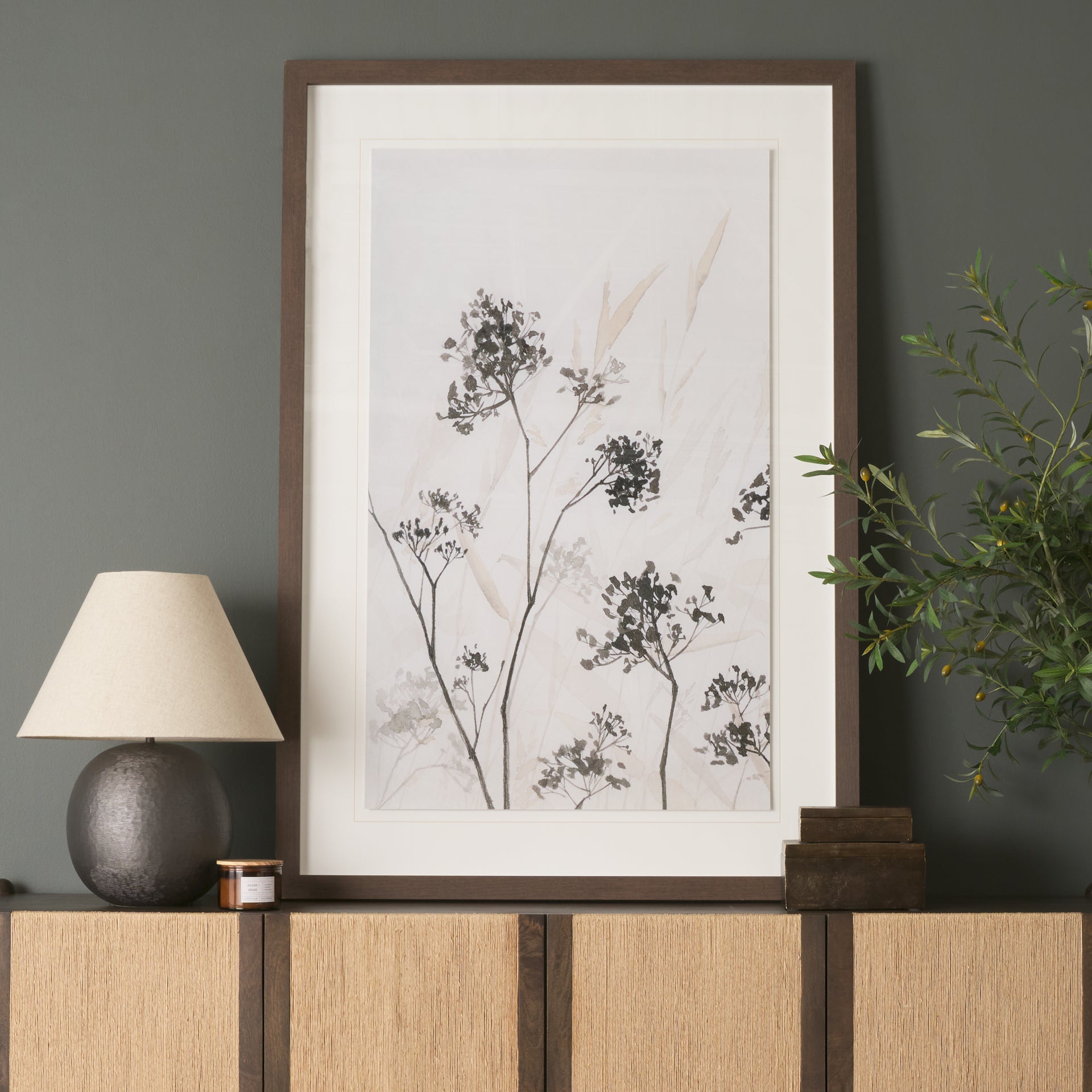 Meadow Framed Artwork Matted under Glass
