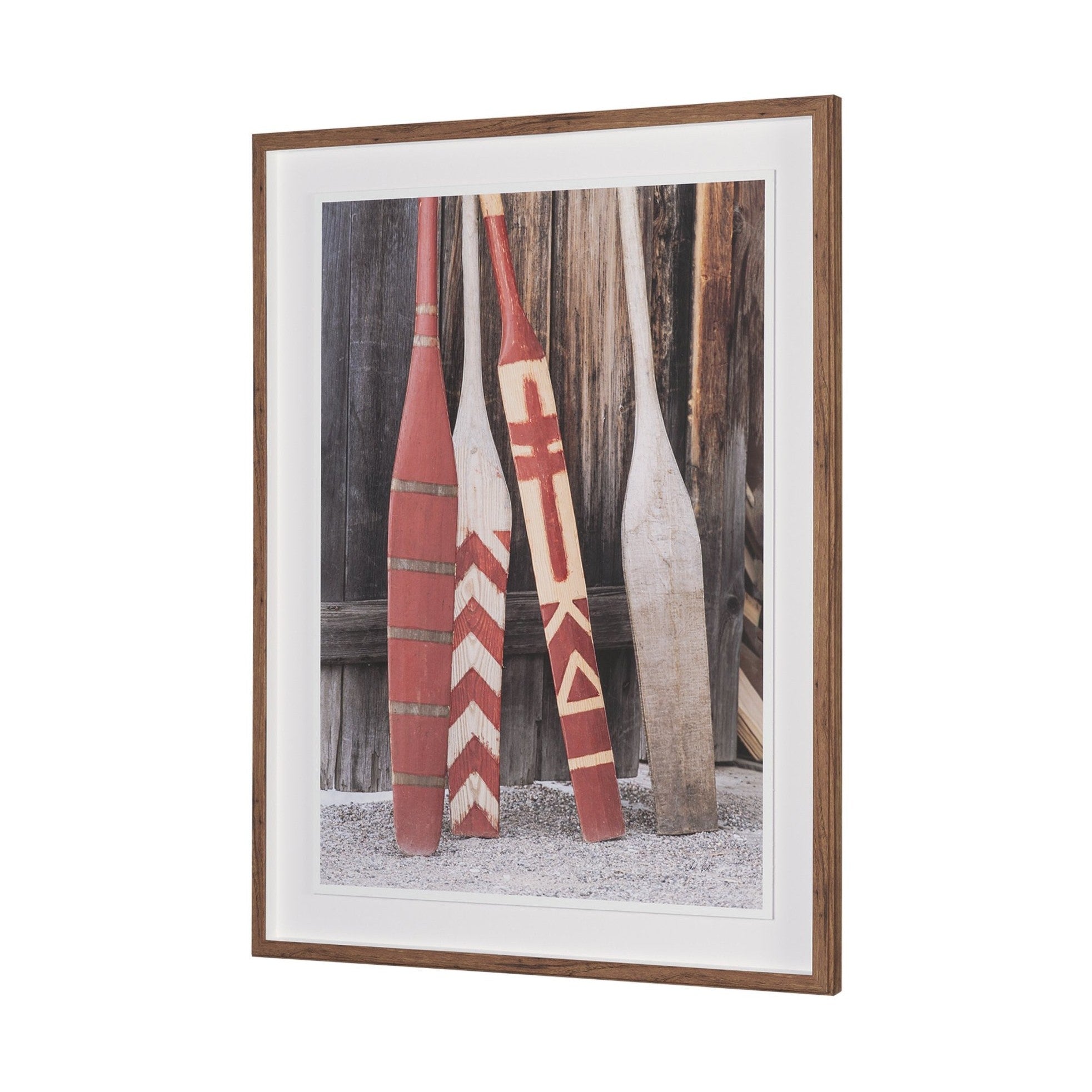 Canoe Hand Embelished Framed Art Print Matted under Glass