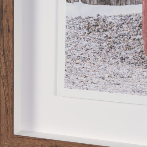 Canoe Hand Embelished Framed Art Print Matted under Glass