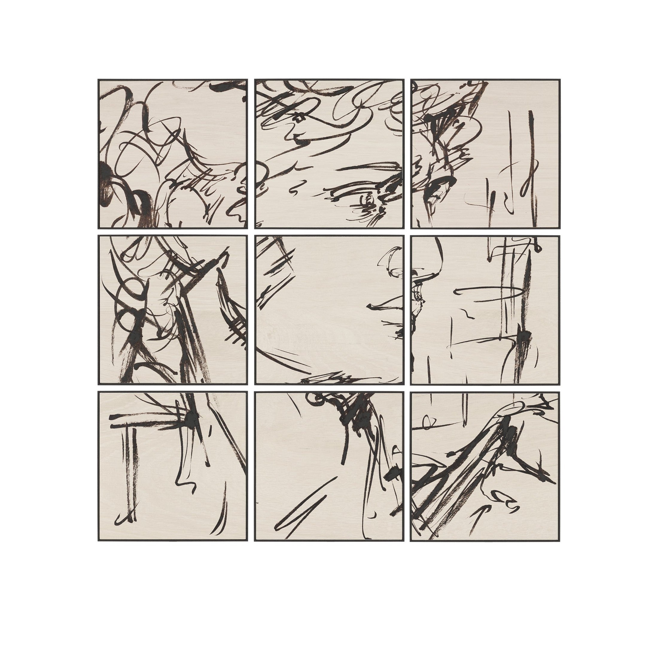Sculptured Chaos (Set of 9) Framed Artwork