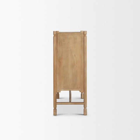 Phil Light Brown Wood 2 Door Bar Cabinet