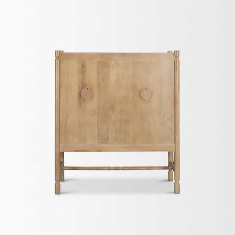 Phil Light Brown Wood 2 Door Bar Cabinet