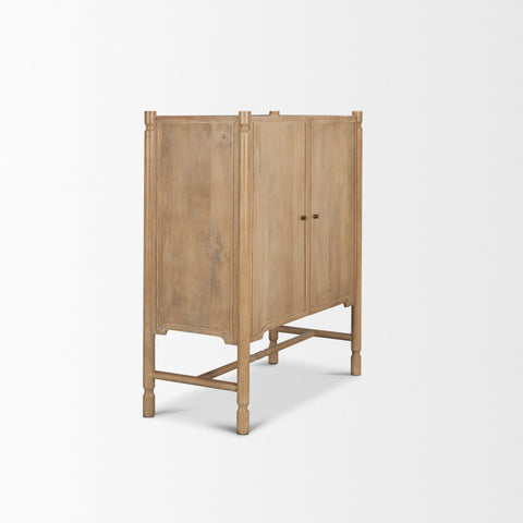 Phil Light Brown Wood 2 Door Bar Cabinet