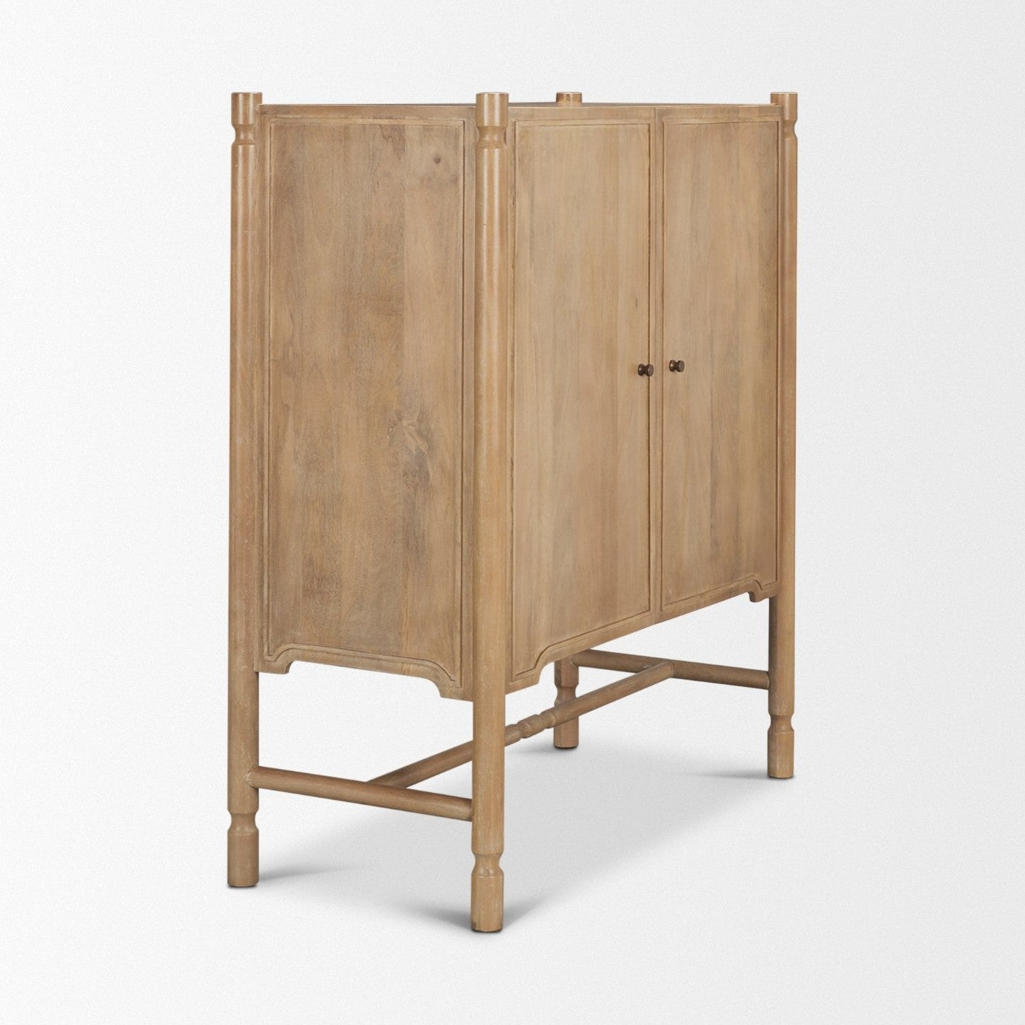 Phil Light Brown Wood 2 Door Bar Cabinet