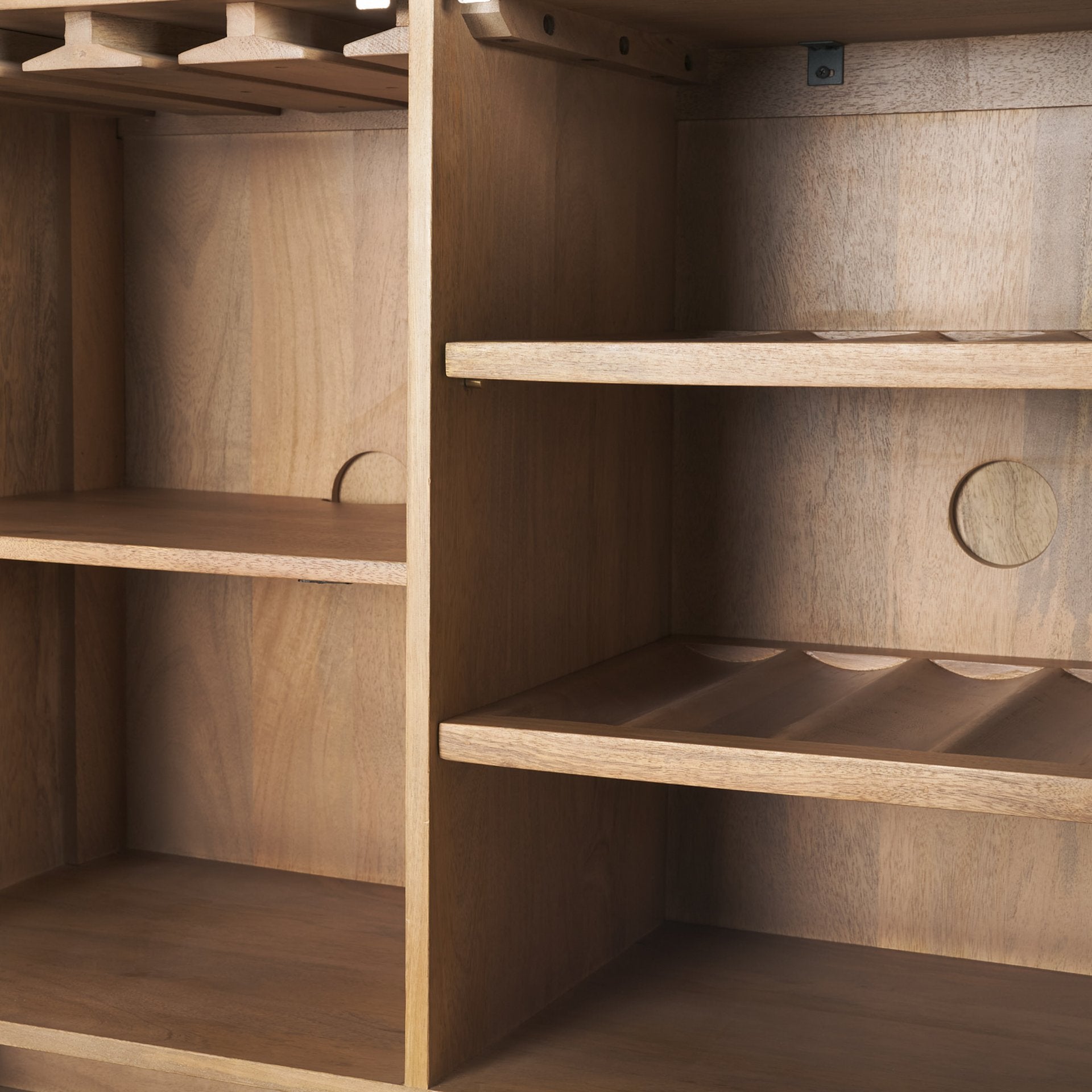 Phil Light Brown Wood 2 Door Bar Cabinet