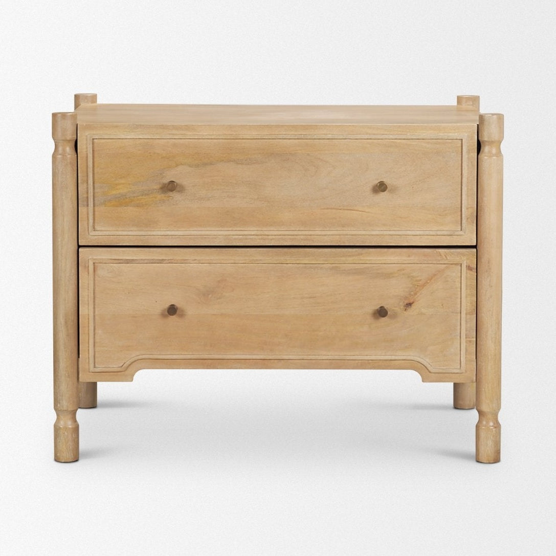 Phil Light Brown Wood 2 Drawer Accent Cabinet