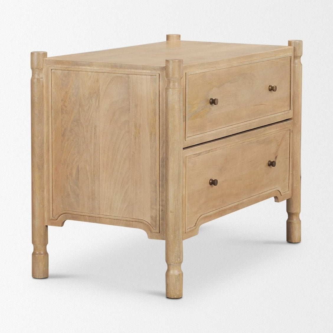 Phil Light Brown Wood 2 Drawer Accent Cabinet