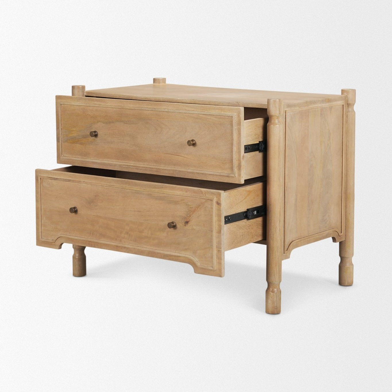 Phil Light Brown Wood 2 Drawer Accent Cabinet