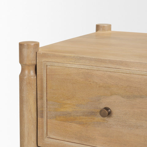 Phil Light Brown Wood 2 Drawer Accent Cabinet