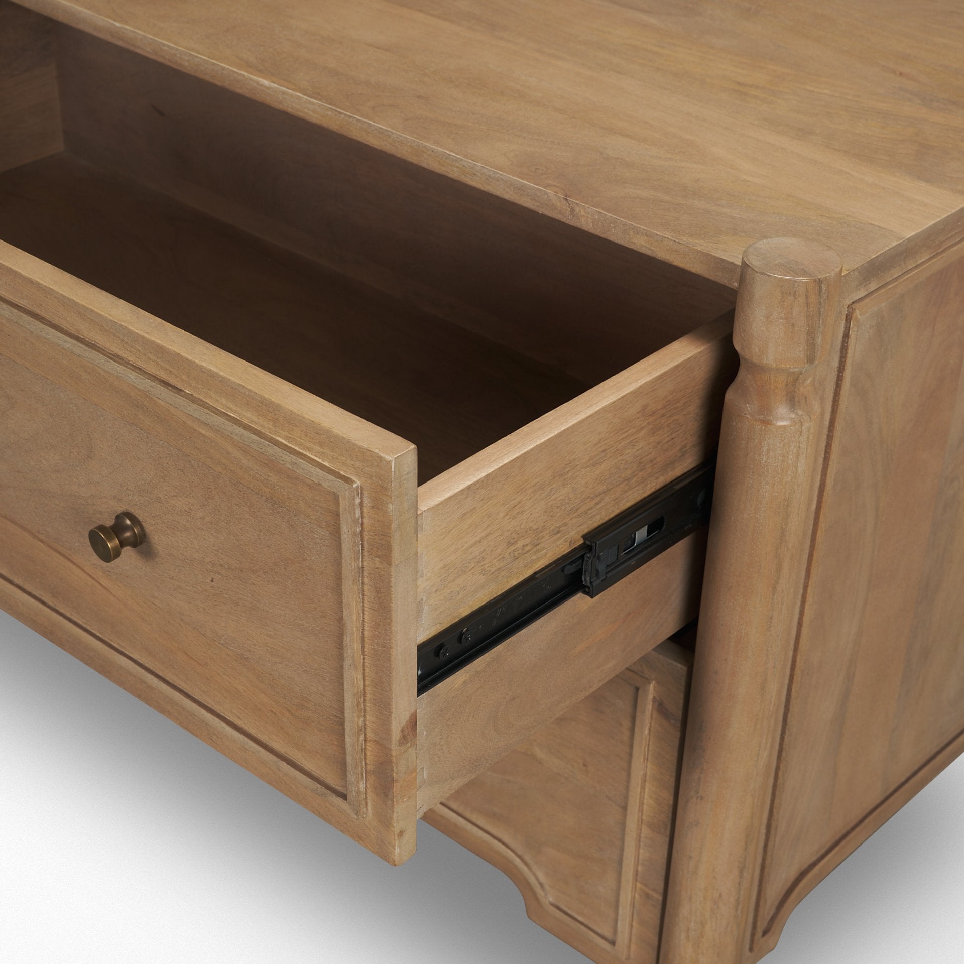 Phil Light Brown Wood 2 Drawer Accent Cabinet