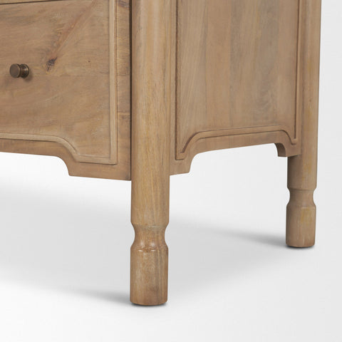 Phil Light Brown Wood 2 Drawer Accent Cabinet