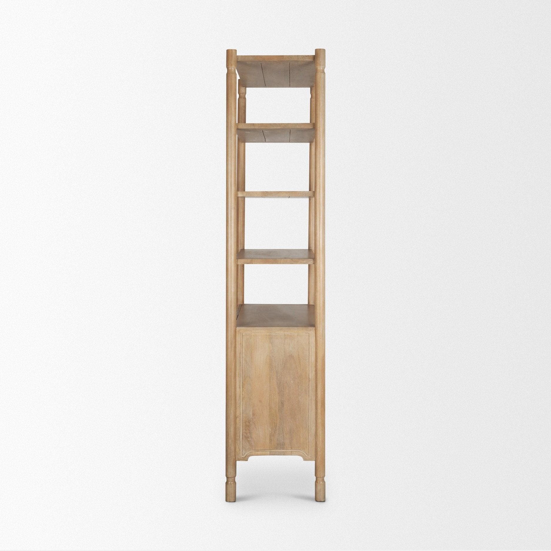 Phil Light Brown Wood 2 Door 3 Shelves Open Shelving Unit