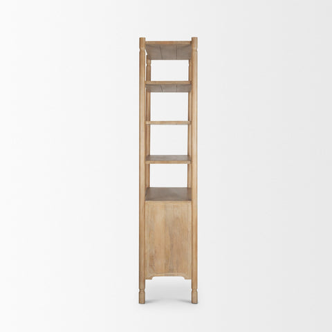 Phil Light Brown Wood 2 Door 3 Shelves Open Shelving Unit