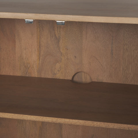 Phil Light Brown Wood 2 Door 3 Shelves Open Shelving Unit