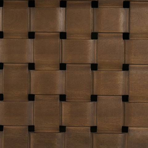 Trellyn Solid Wood Carved Woven Base Rectangular Dining Table