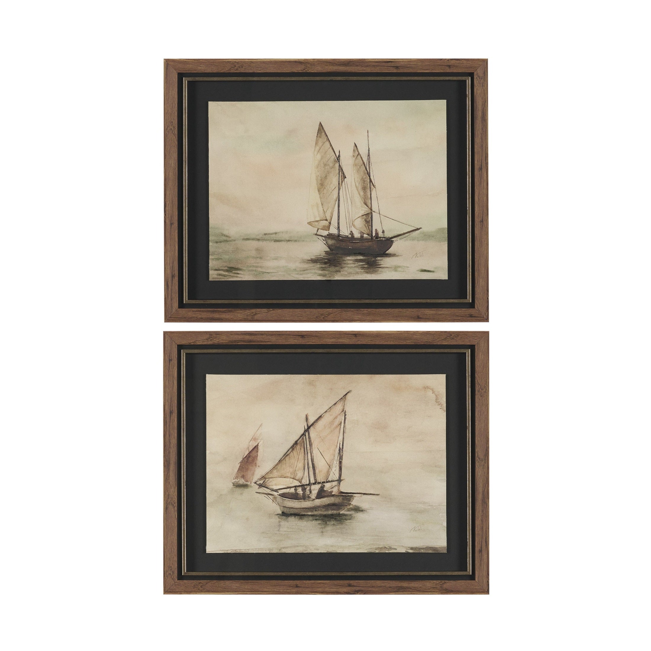 Timeless Voyage (Set of 2) Hand Embelished Framed Artwork