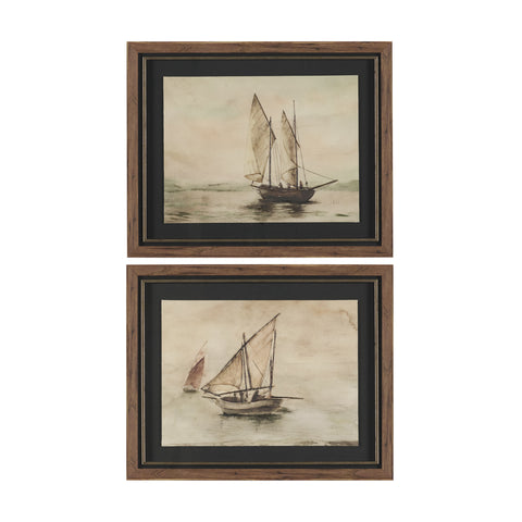 Timeless Voyage (Set of 2) Hand Embelished Framed Artwork