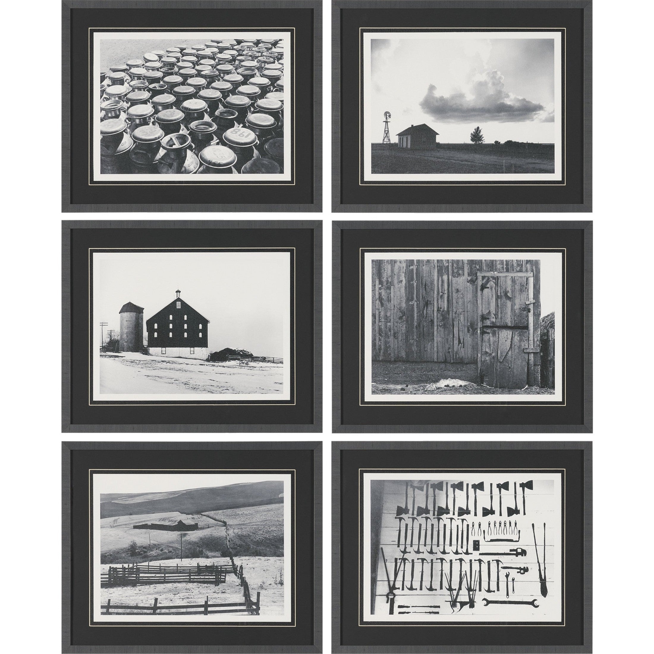 Rural Rows (Set of 6) Framed Art Print