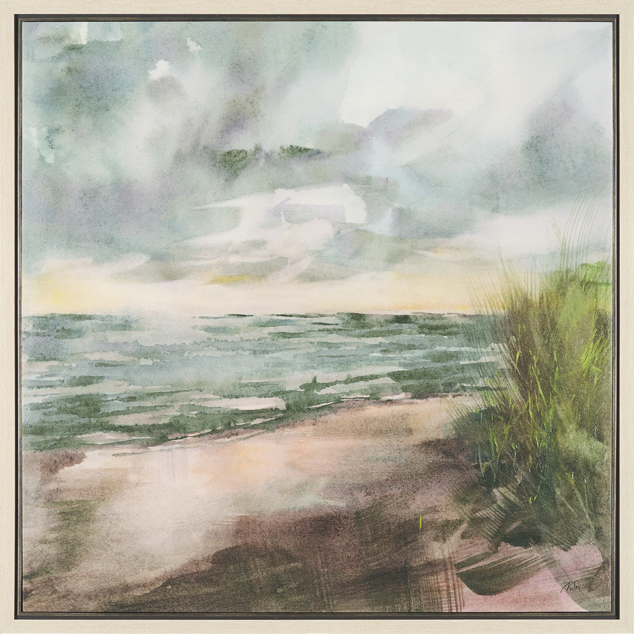 Beach View Framed Canvas Artwork