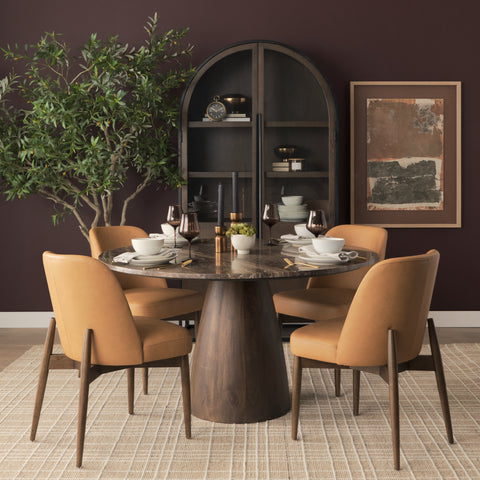 Allyson Round Marble Dining Table