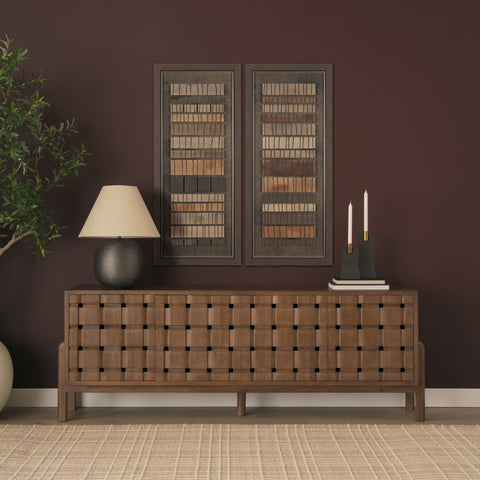 Timber Mosaic Handmade Original Framed Artwork Matted