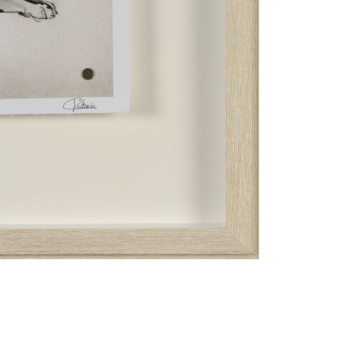 Playful Pup Hand Embelished Framed Artwork Matted under Glass