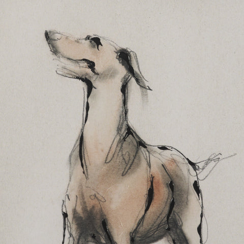 Playful Pup Hand Embelished Framed Artwork Matted under Glass