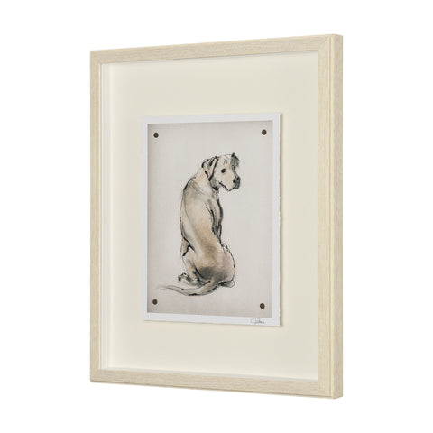 Playful Pup Hand Embelished Framed Artwork Matted under Glass