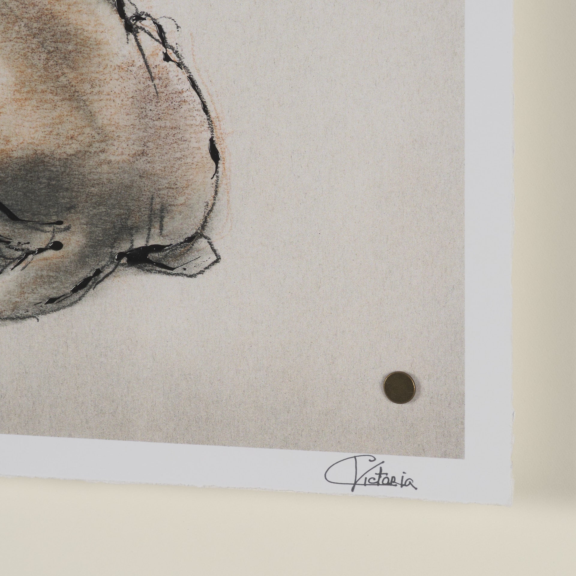 Playful Pup Hand Embelished Framed Artwork Matted under Glass
