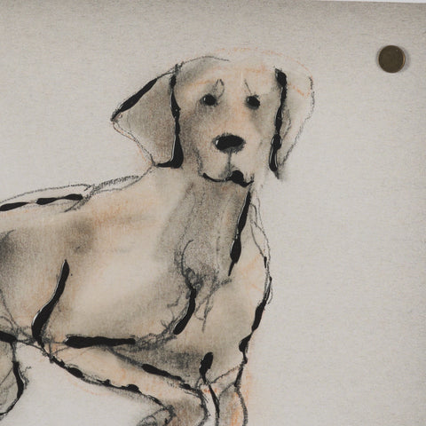 Playful Pup Hand Embelished Framed Artwork Matted under Glass