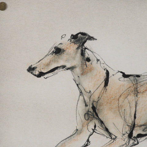 Playful Pup Hand Embelished Framed Artwork Matted under Glass