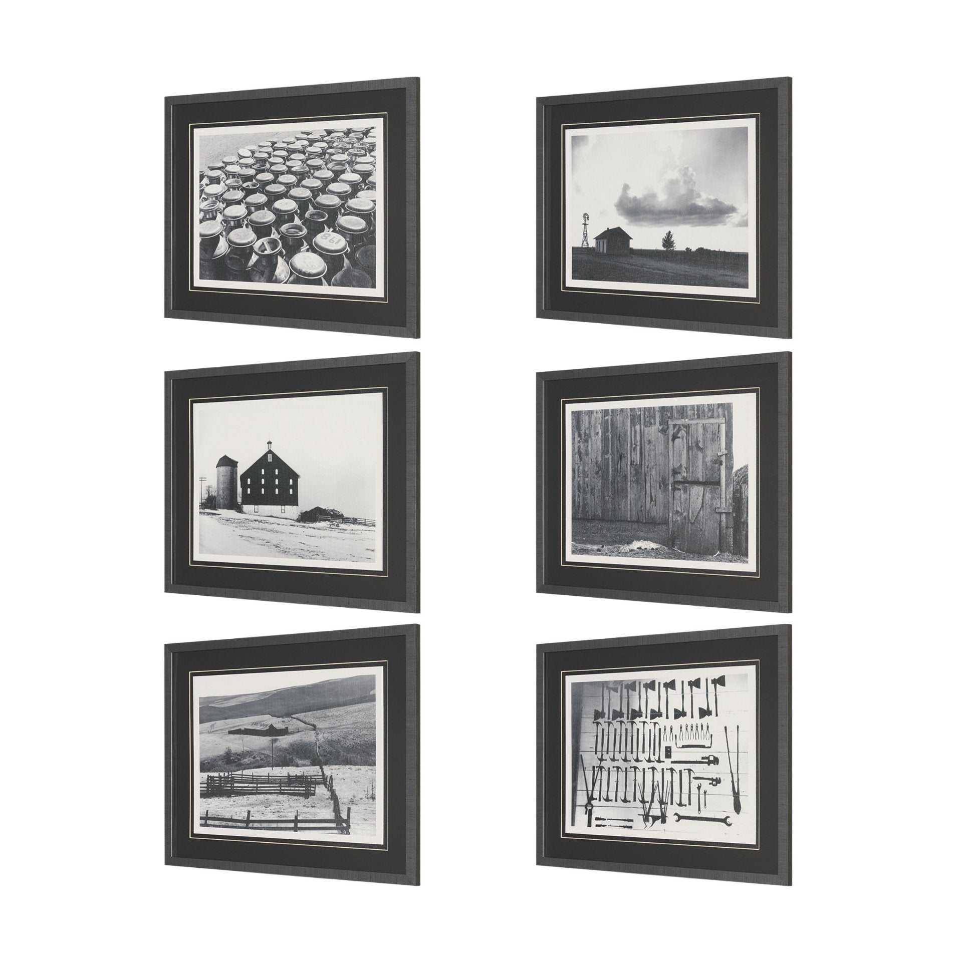 Rural Rows (Set of 6) Framed Art Print