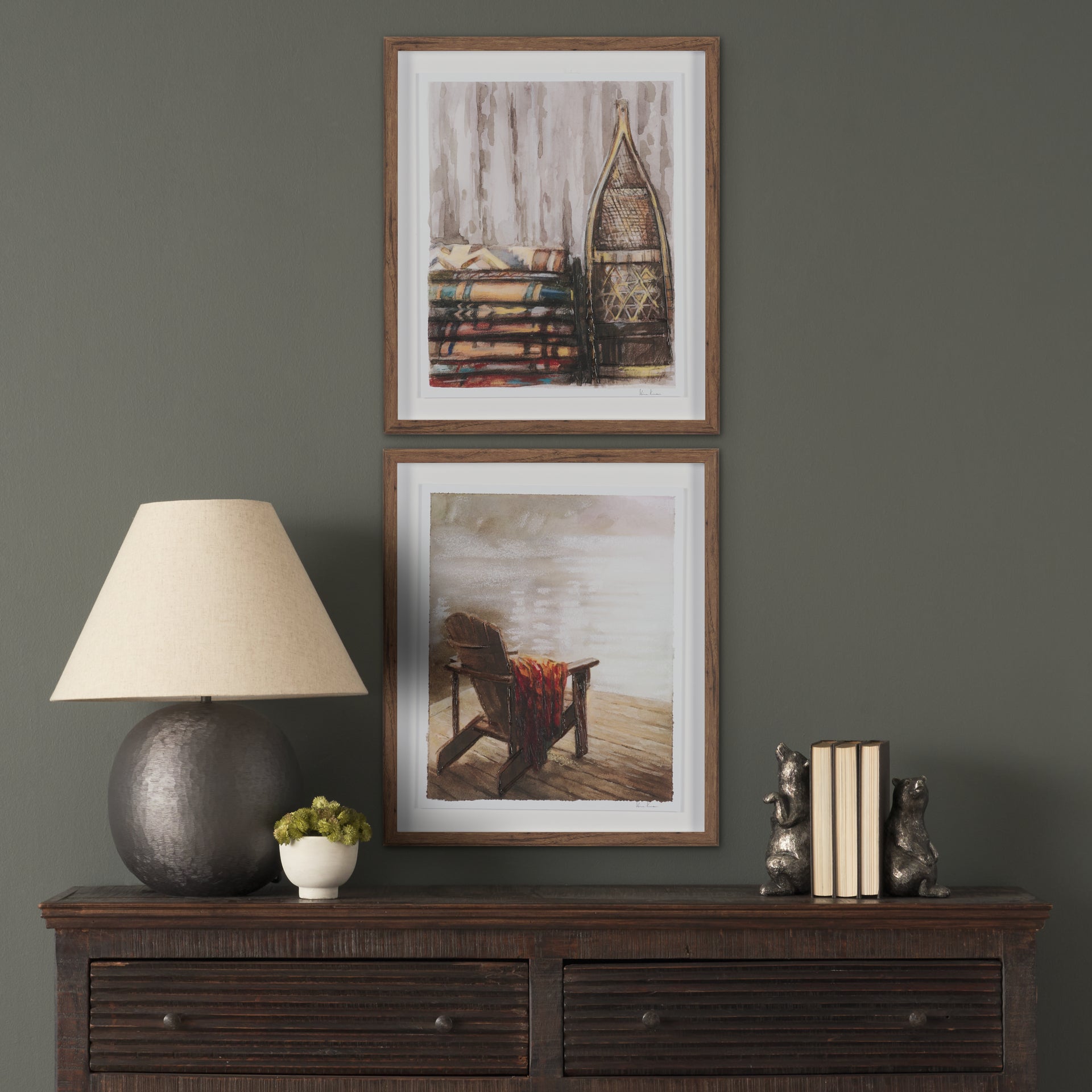At The Cabin Hand Embelished Framed Artwork