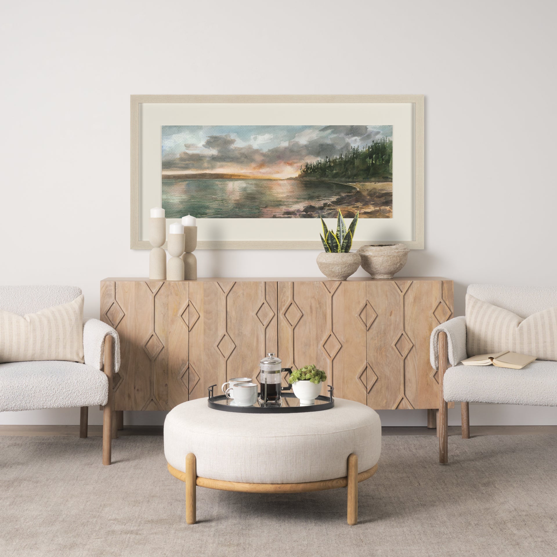 Coastal Splendor Hand Embelished Framed Artwork