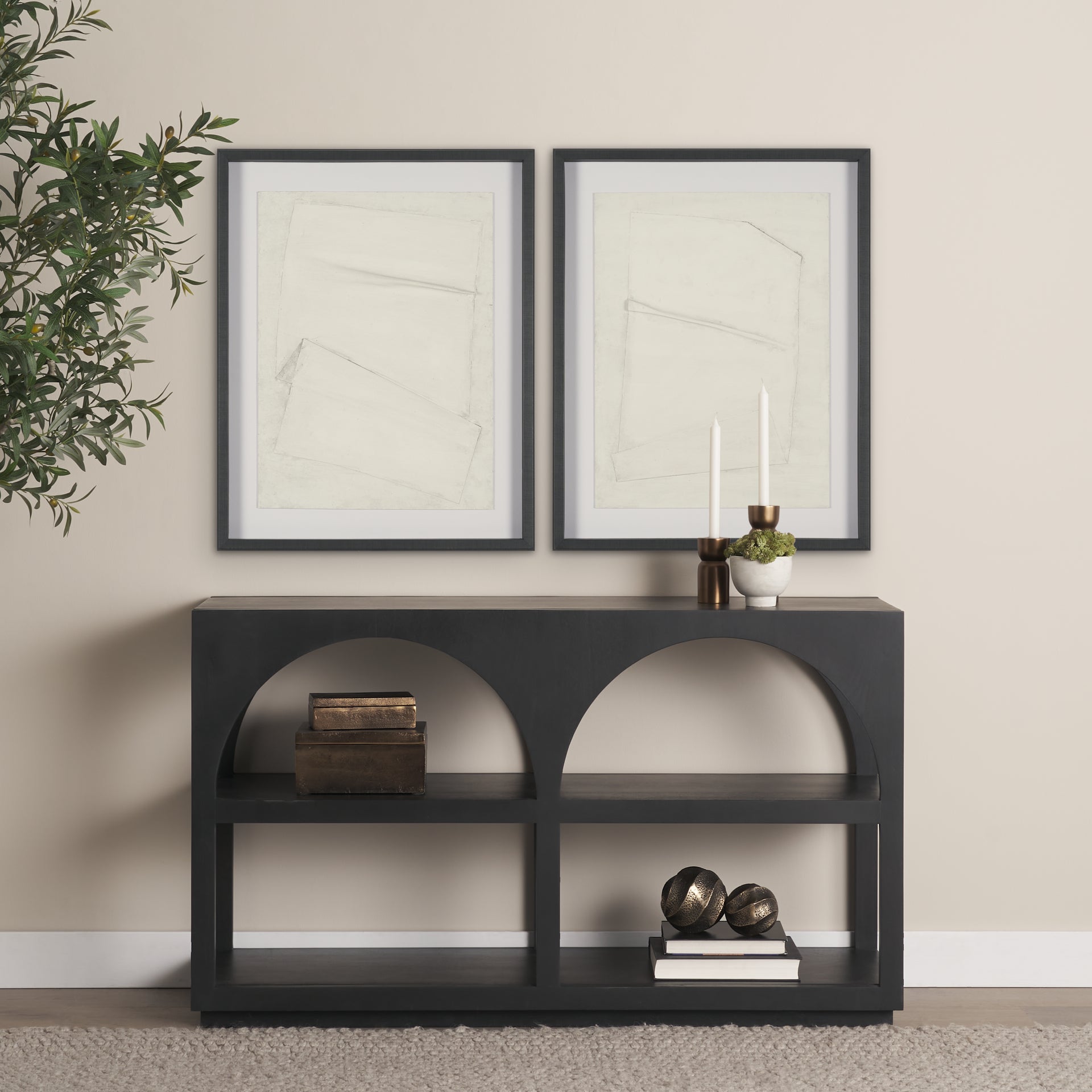 Linen Folds Handmade Original Framed Artwork
