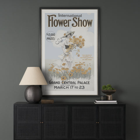 Ephemera Flower Show Text Frame Artwork