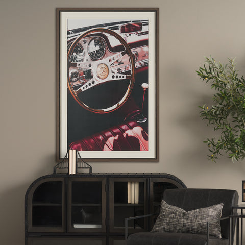 Vintage Car by Magda Izzard Textured Framed Art Print