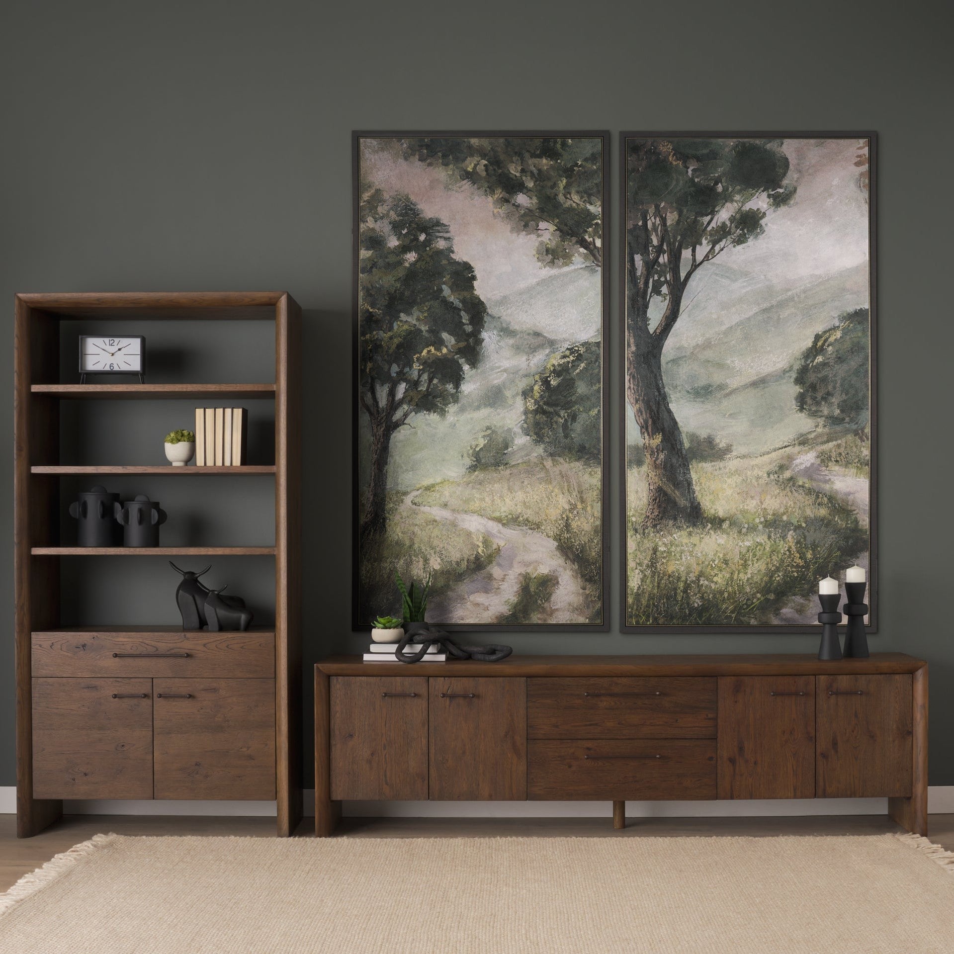 Silent Forest Textured Framed Canvas Artwork