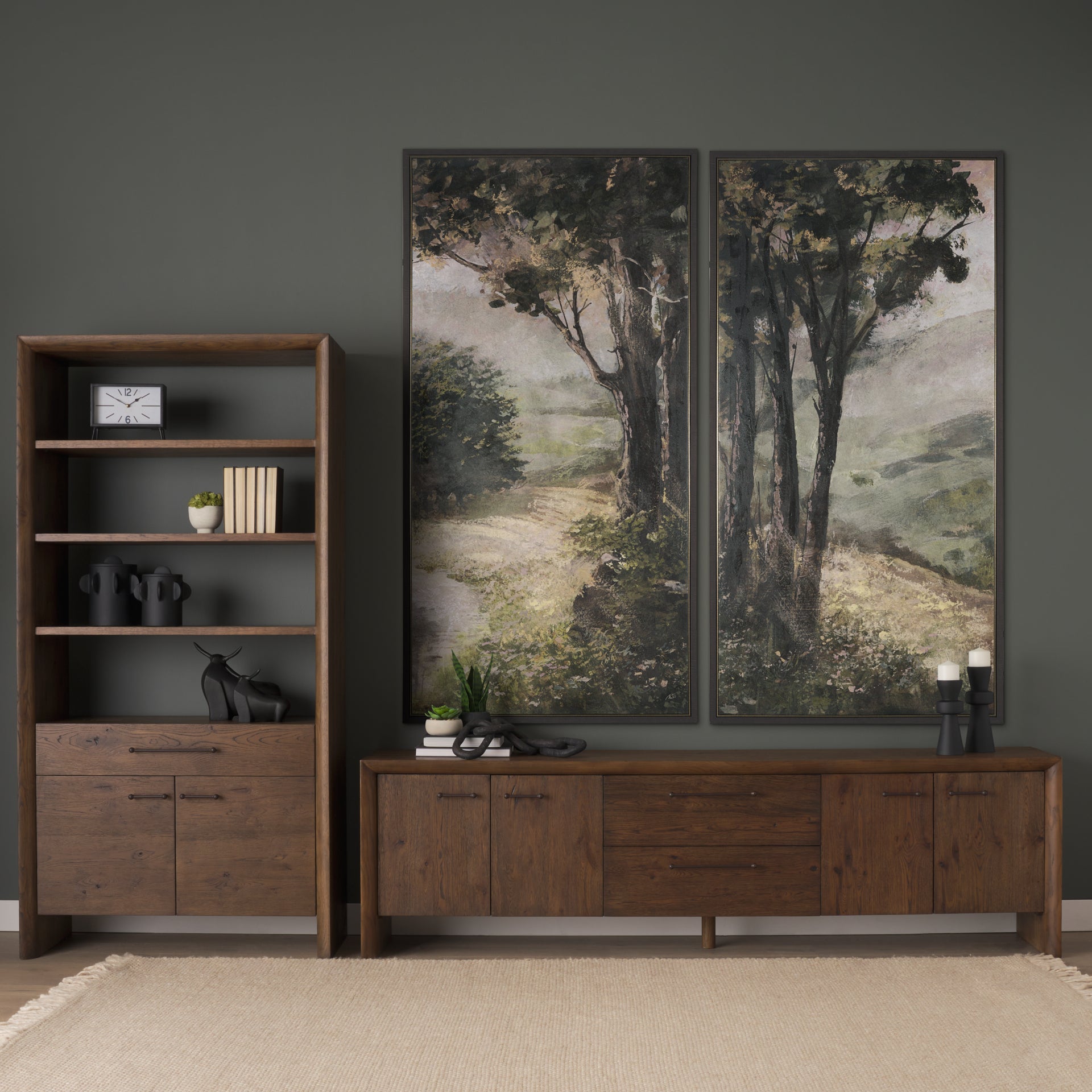 Silent Forest Textured Framed Canvas Artwork