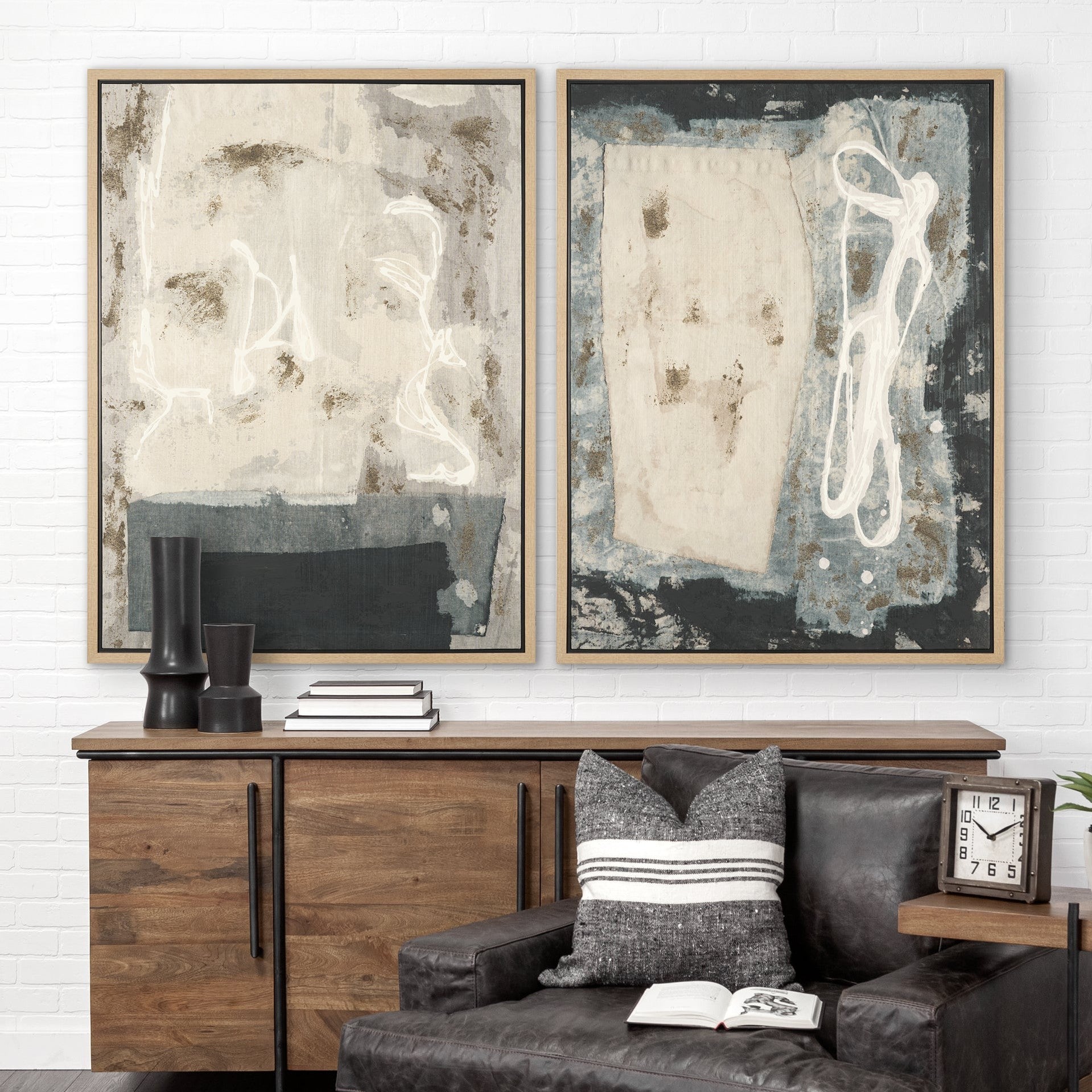 Textural Echo Framed Canvas Artwork