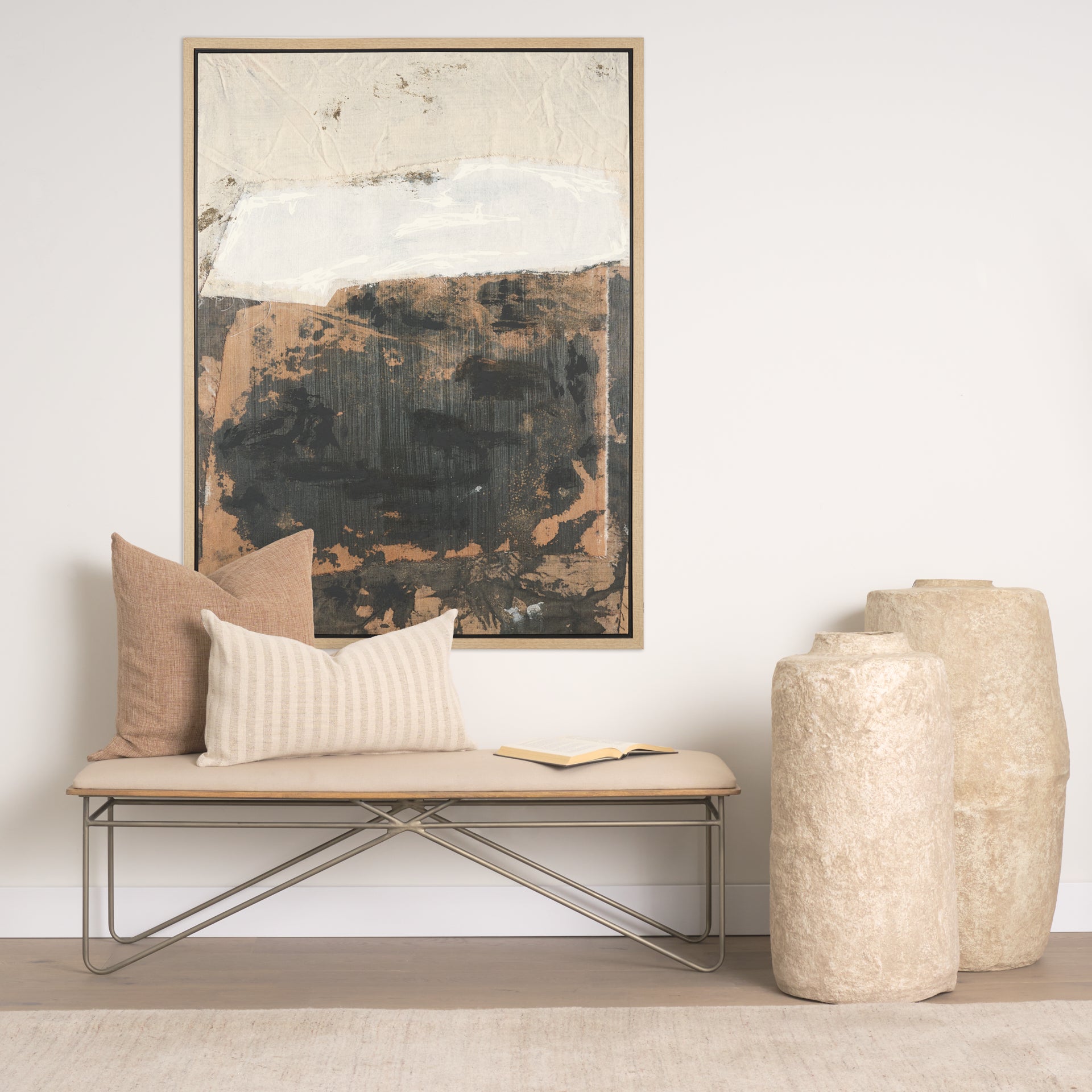 Textural Echo Framed Canvas Artwork