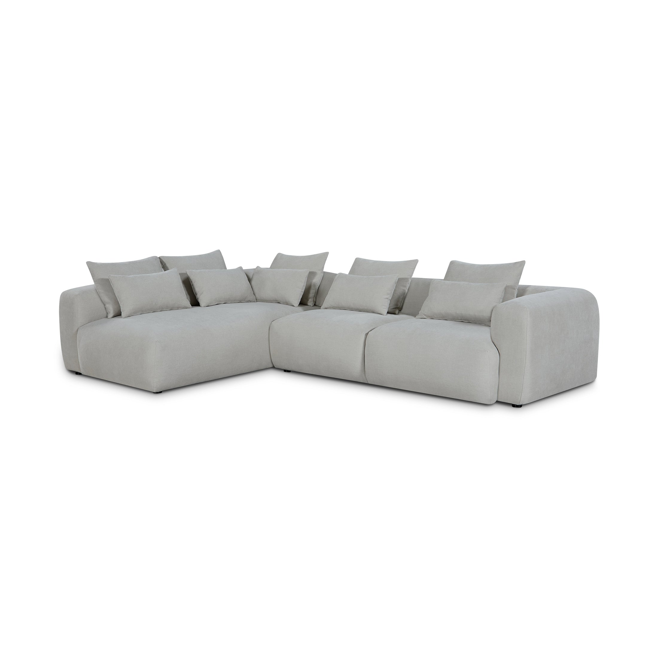 Livio Modern Sectional Sofa with Left Chaise - Pearl