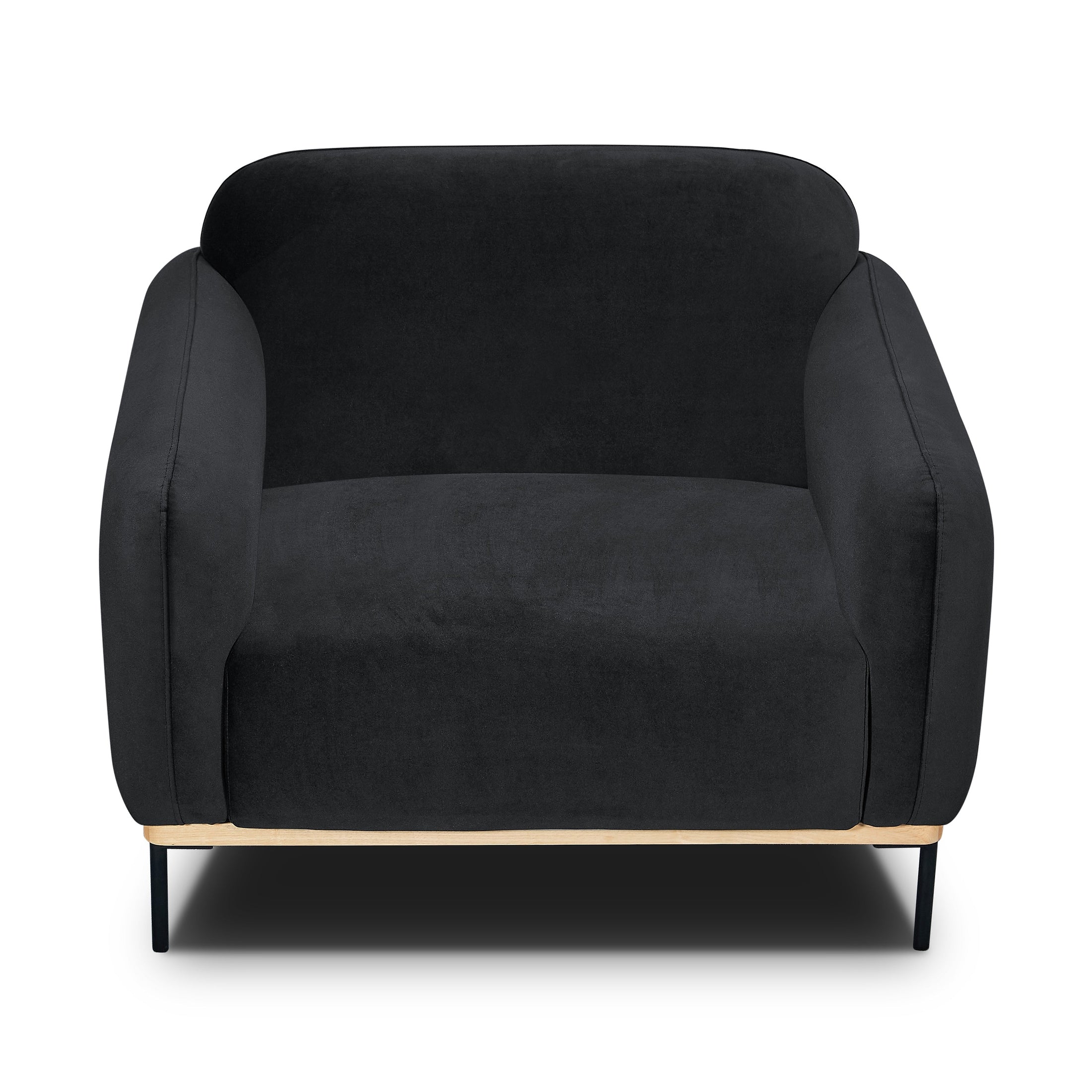 Ozias Modern Accent Chair – Black Velvet