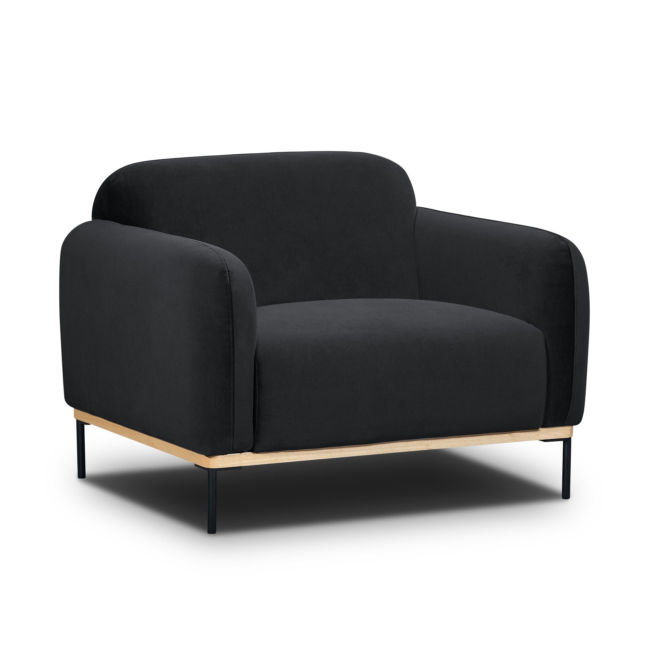 Ozias Modern Accent Chair – Black Velvet