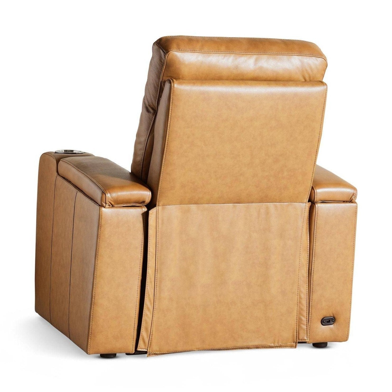 Creston Genuine Leather Power Recliner Chair with Power Headrest – USB/C - LED Lights - Cup Holders & Storage