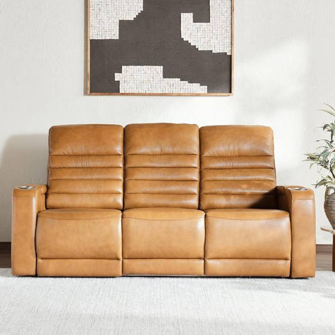 Creston Genuine Leather 3-Seater Power Recliner Sofa with USB & Wireless Charging