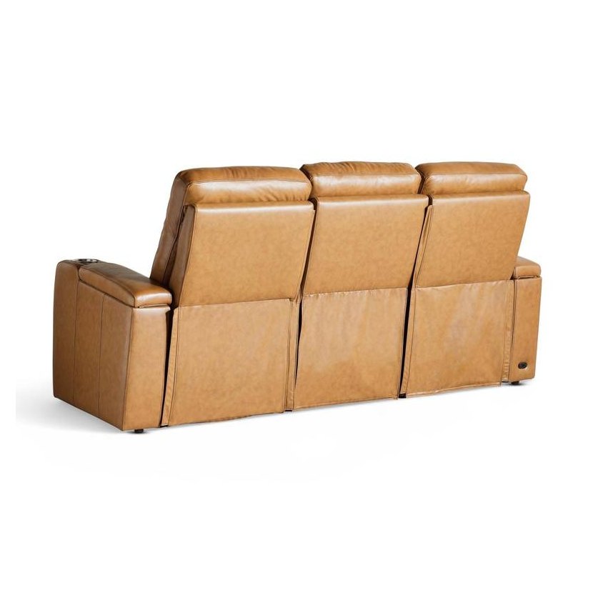 Creston Genuine Leather 3-Seater Power Recliner Sofa with Power Headrest Wireless Charging, USB/C LED lights – Cup Holders & Storage