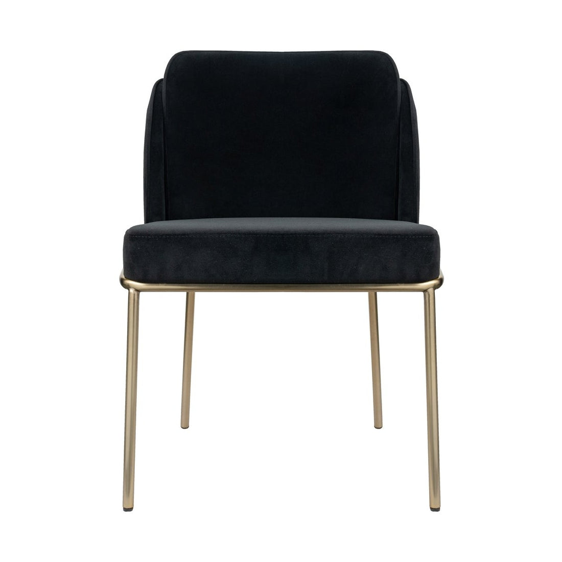 Angelo Dining Chair – Black Velvet with Gold Legs